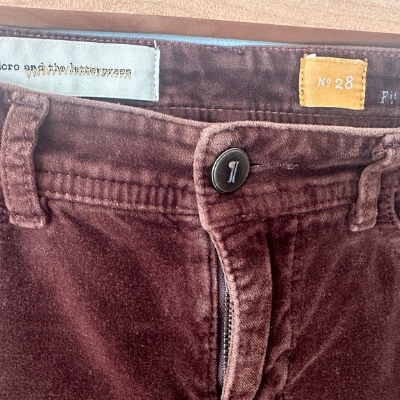 Pilcro & the Letterpress Brown Serif Skinny Corduroy Pants, Size: 28 - Picture 8 of 9